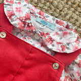 Completo LAB salopette in velluto ciclamino con camicia