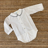 Body camicia con colletto profilato blu