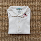 Polo LAB colletto petalo e ricamo natalizio