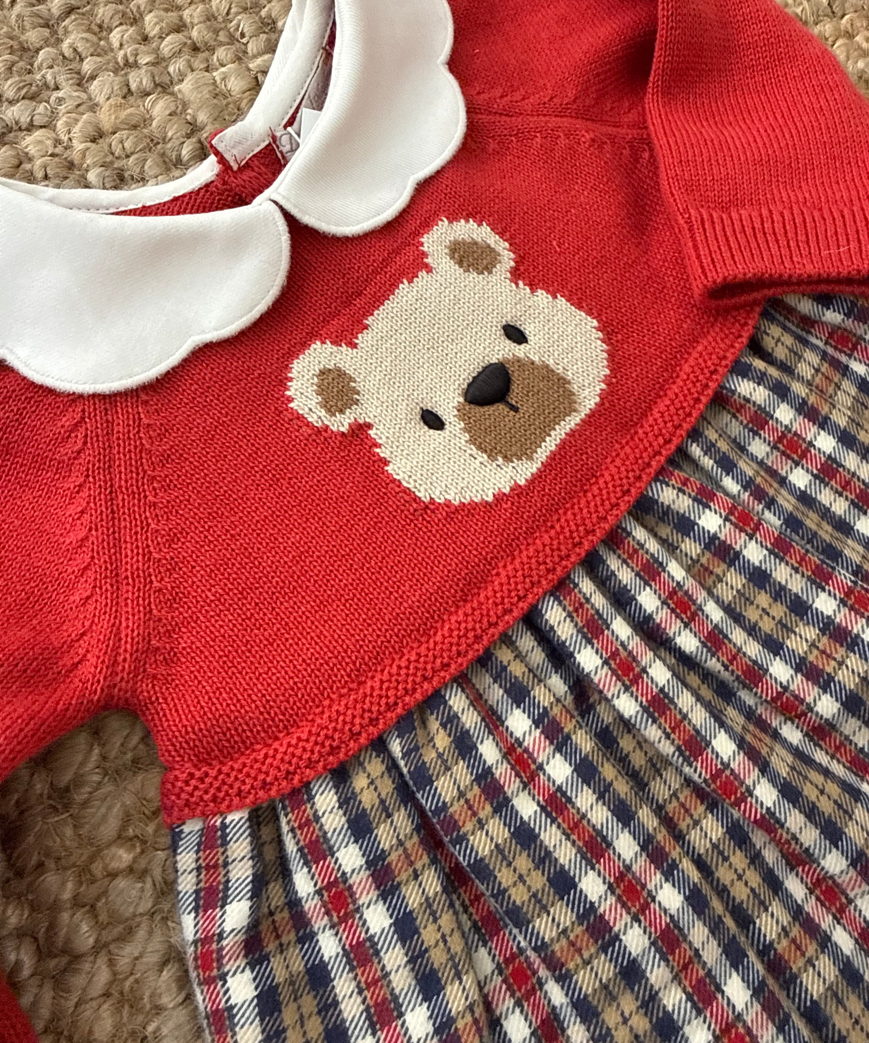 Abito orso con gonna tartan DK228 DrKid