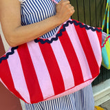 Maxi borsa LAB rigoni fucsia e rosso + maxi serpentina