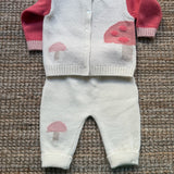 Completo cardigan e ghettine fungo intarsiato I Ferrarini 2511/402 2511/403