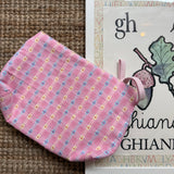 Beauty pochette con manico LAB fiorellino rosa