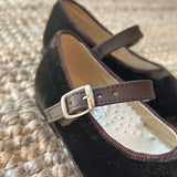Ballerine velluto testa di moro B2601