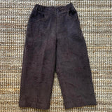 Pantalone LAB wide leg in velluto a costine castagna
