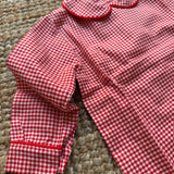 Camicetta LAB vichy rosso e bianco collo tondo