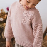 Maglione Magil rosa con fiori IN27080