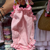 Costume LAB intero in cotone righine e fiocchi fiorellini