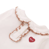 Polo cannetè newborn con cuoricino e rouches Gingersnaps IGTS0649