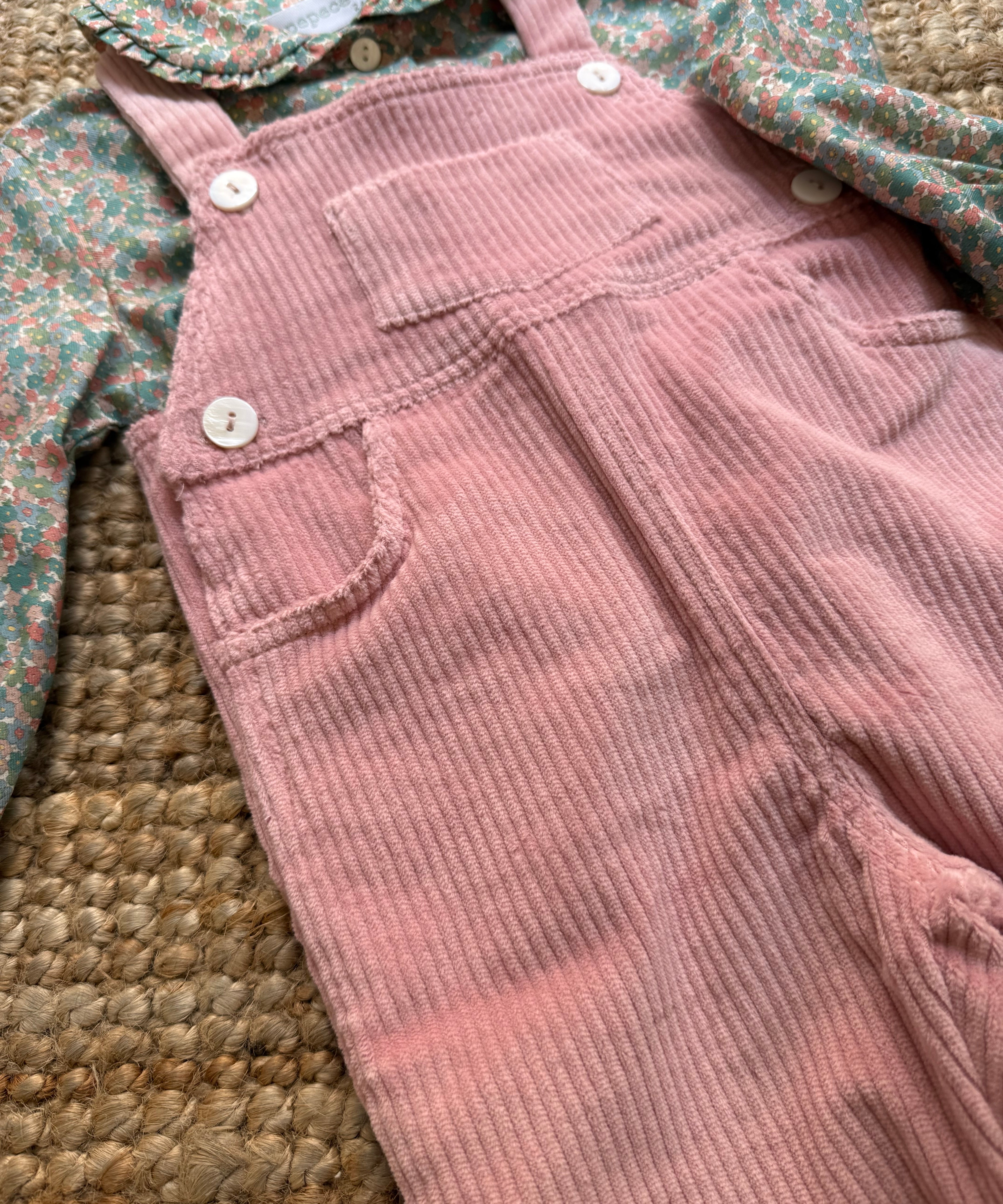 Salopette rosa in velluto a coste larghe 4670 102 Pepecè