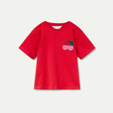 T-shirt mezza manica rossa con ciliegie 42403