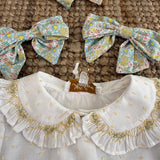 Camicetta plumetis bianco e giallo Lorena Kidiwi 36192