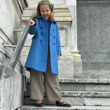 Cappotto in lana azzurro I251001