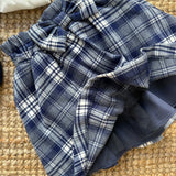 Gonna tartan blu fiocco Malvi F25M044GNRS