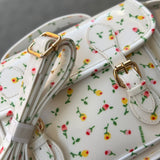 Borsa cartella media con tracolla bianco con fiorellini colorati Naj-Oleari