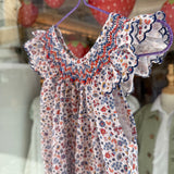 Abito LAB fiorellini con ricamo punto smock