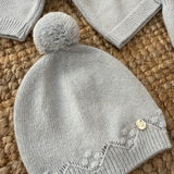Cappellino newborn azzurro cielo con pompom DK117 DrKid