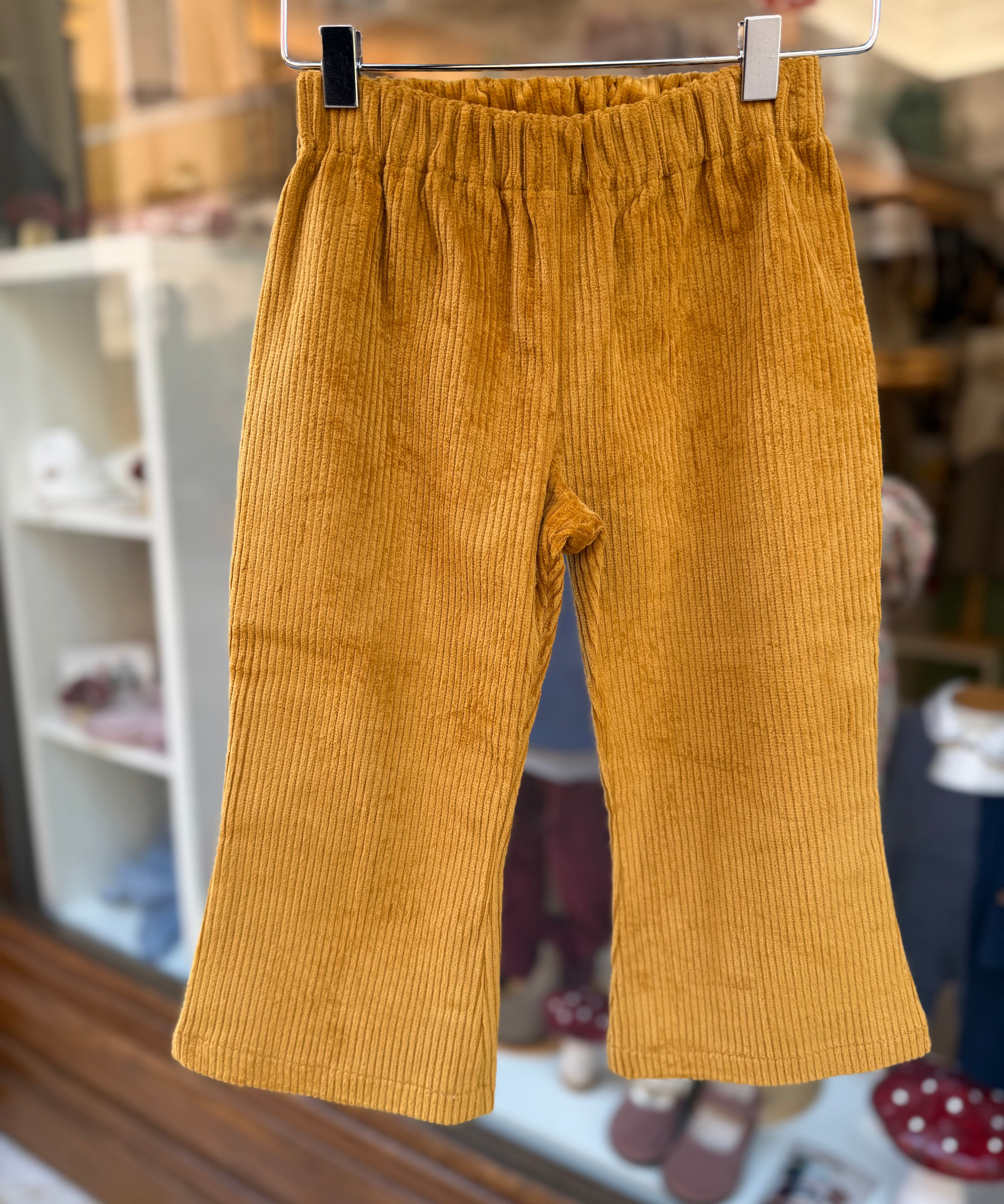 Pantalone zampetta LAB Laila in velluto a coste mostarda