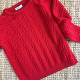 Maglioncino rosso girocollo trecce Mi Lucero x LA NUVOLA LAB 26310