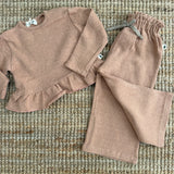 Completo in maglina rosa pantalone palazzo BK4603 BK5503 Petit Indi