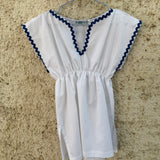 Kaftano LAB bianco con serpentina blu