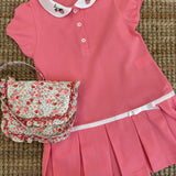 Abito rosa babol con colletto ricamato La Mascot 55/3101012