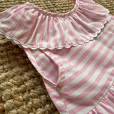 Abito righe bianco e rosa collo frill Coast CS860G Baby Gi