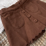 Gonna pantalone velluto millerighe cioccolato con cappe DK313 DrKid