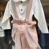 Bloomers rosa con bretelle e fiocco tulle 138303 Time to Bloom
