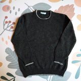 LAB crew neck sweater mixed cashmere dark grey melange light grey profiles