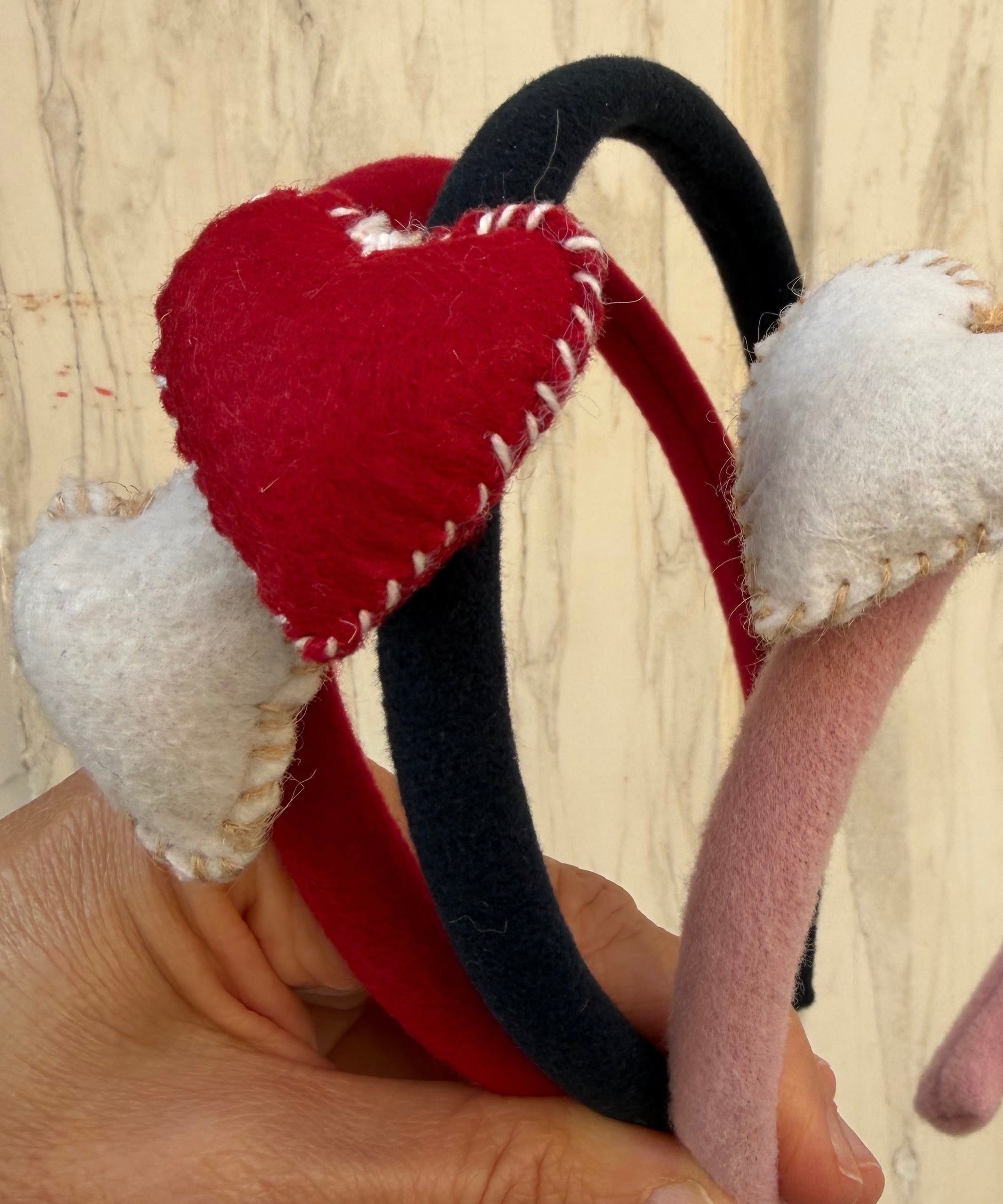 LAB headband covered in velvet with semi-rigid bow in matching tones