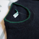 LAB crew neck sweater cashmere blend navy blue green profiles