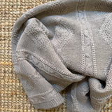 Copertina rombi tortora unisex in pura Lana merino