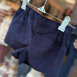 Shorts LAB Sara in velluto a coste larghe blu
