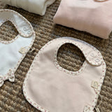 Bavaglino rosa con fiocchetto fiorellini HE24G BabyGi