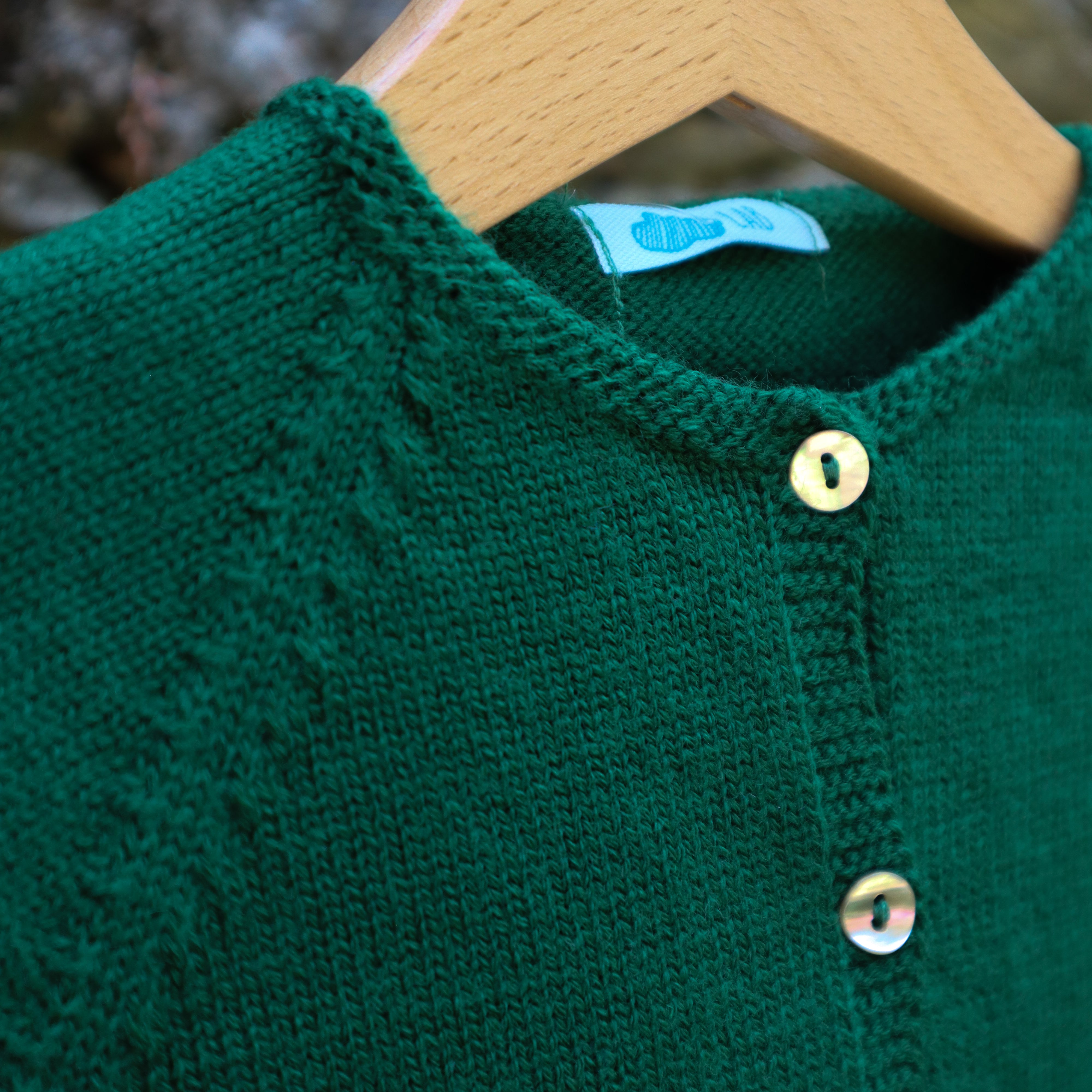 Cardigan girocollo verde scuro Mi Lucero x LA NUVOLA LAB 24064