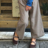 Pantalone palazzo con pences pied de poule Mariella Ferrari PTE5