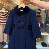 Cappotto doppio petto in lana blu con imbottitura interna Ancar