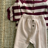 Completo newborn rigoni rosa e bordeaux e pantalone basic 138409 138305 Time to Bloom