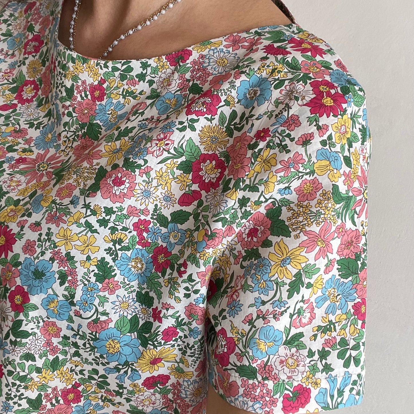 Camicia LAB donna liscia fantasia fiorellini multicolor