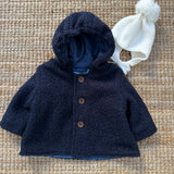 Giacca con capuccio bouclé blu Mariella Ferrari GBC3