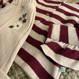 Completo rigoni rosa e bordeaux e pantalone ricamo 138409 138307 Time to Bloom