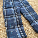 Pantalone in flanella tartan blu e azzurro Malvi F26B210PNNC