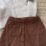 Gonna pantalone velluto millerighe cioccolato con cappe DK313 DrKid