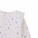 T-shirt newborn cannetè fiorellini azzurro Gingersnaps IGTS0651