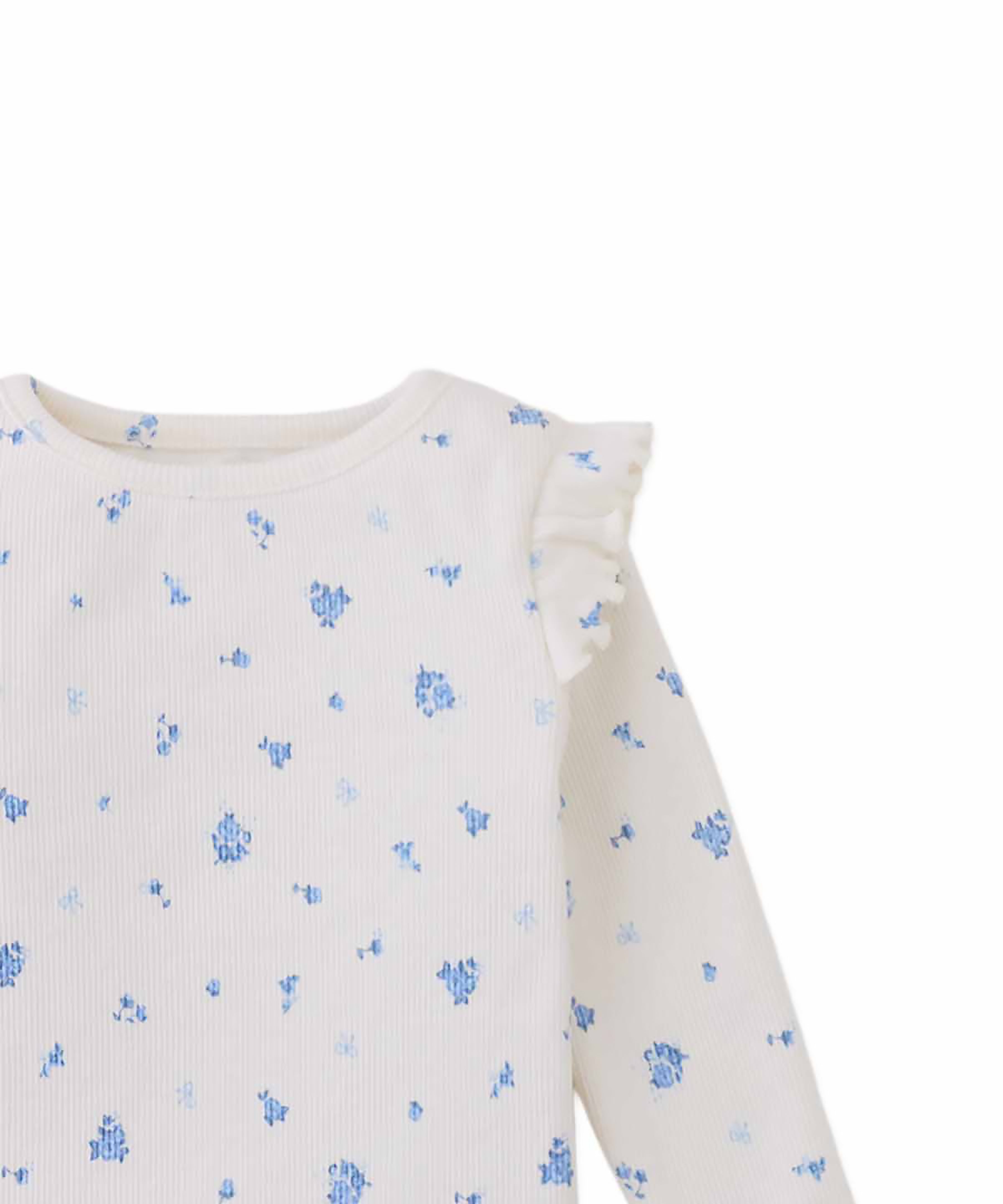 T-shirt newborn cannetè fiorellini azzurro Gingersnaps IGTS0651