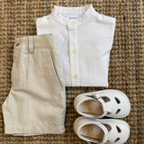 Camicia coreana manica lunga bianco B8985