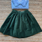 Gonna reversibile tartan e velluto verde Mariella Ferrari GNF6