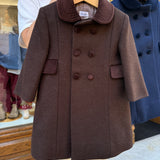 Cappotto doppio petto in lana cioccolato con imbottitura interna Ancar