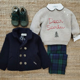 Maglione tortora maglia grossa ricamo DEAR SANTA Mi Lucero x LA NUVOLA LAB I25316